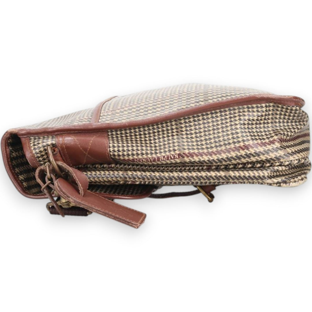 Ralph Lauren Polo Ralph Lauren Check Pattern Gun Club Check 2-Way Shoulder Bag genuine leather Beige type Vintage Second Hand