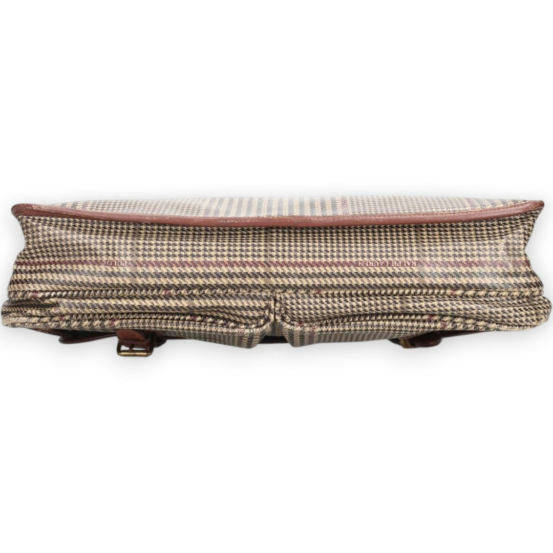 Ralph Lauren Polo Ralph Lauren Check Pattern Gun Club Check 2-Way Shoulder Bag genuine leather Beige type Vintage Second Hand