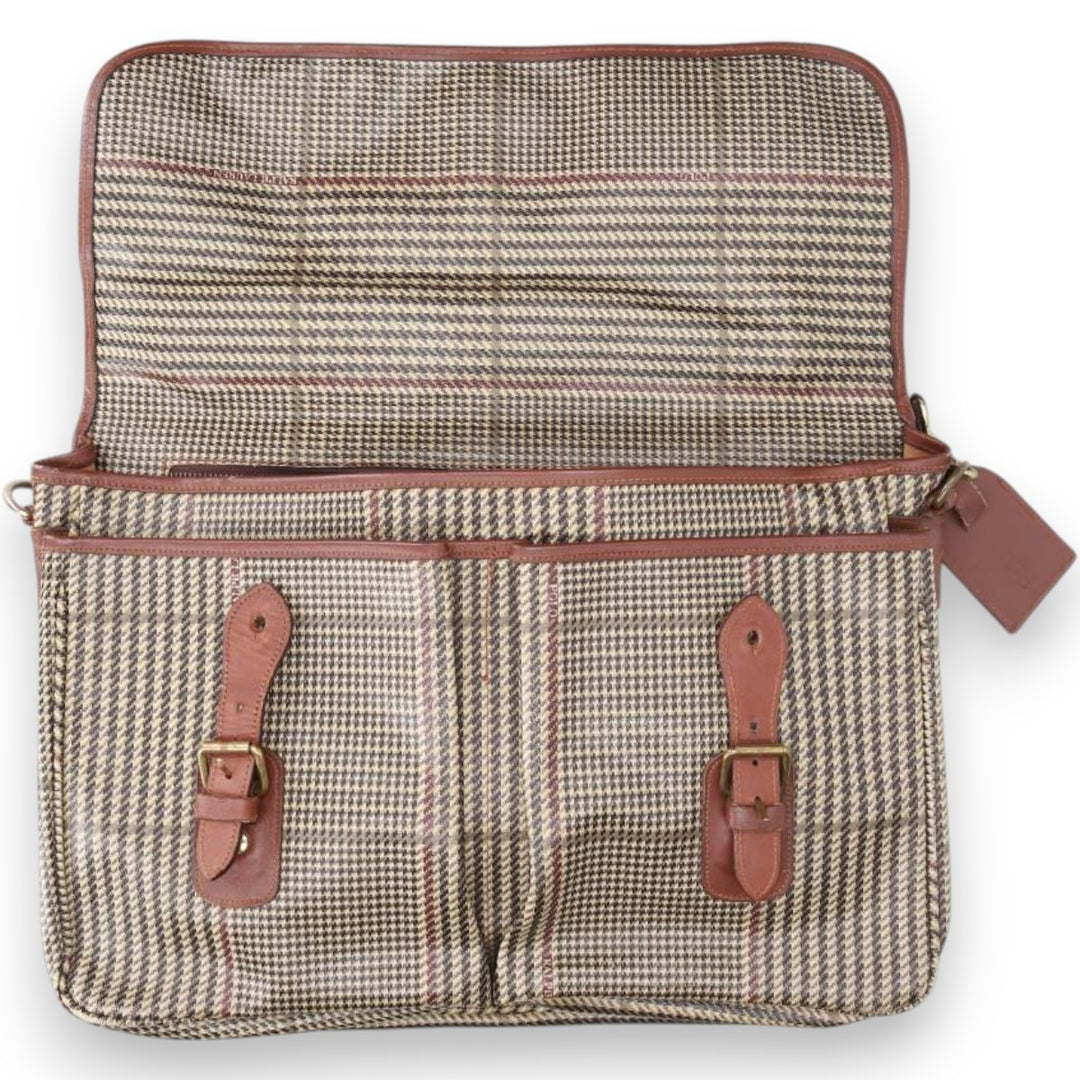 Ralph Lauren Polo Ralph Lauren Check Pattern Gun Club Check 2-Way Shoulder Bag genuine leather Beige type Vintage Second Hand