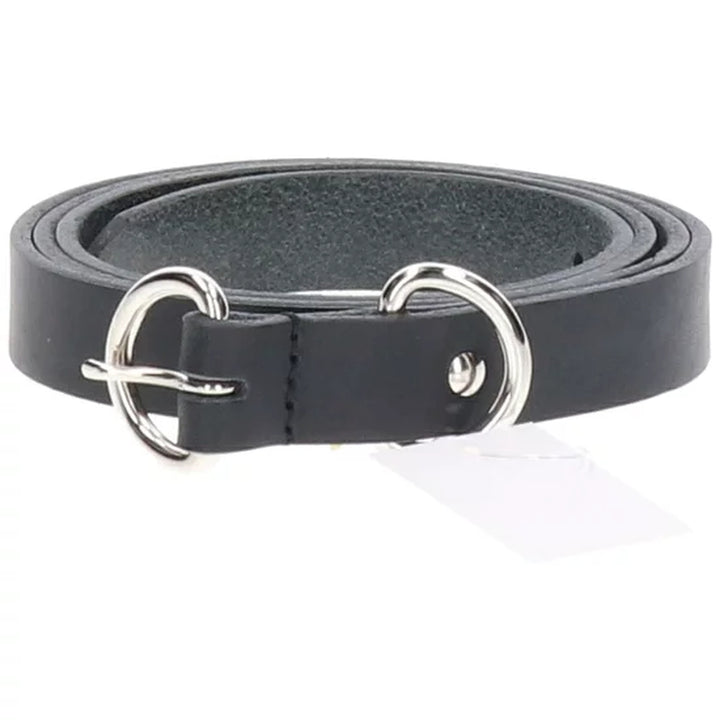 Black leather belt 0.8" F 【01】 /jae000028