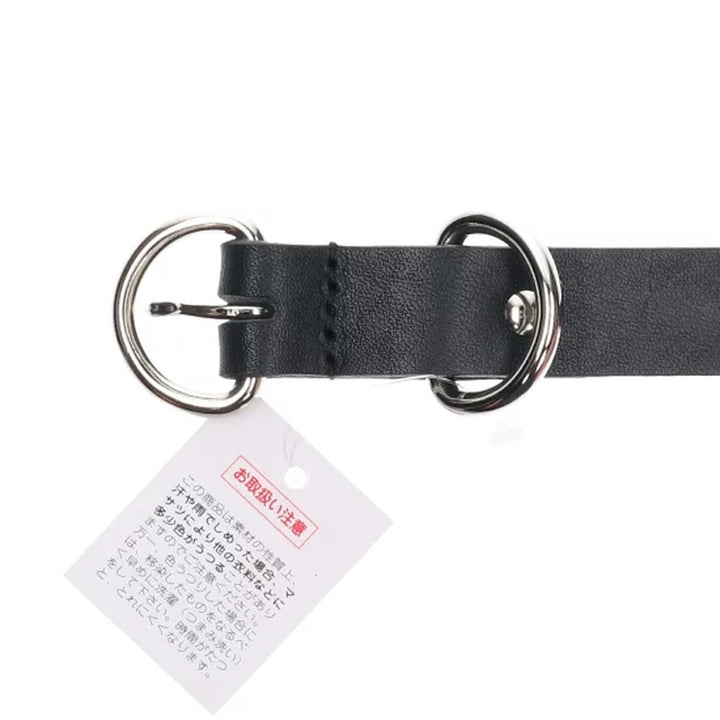 Black leather belt 0.8" F 【01】 /jae000028