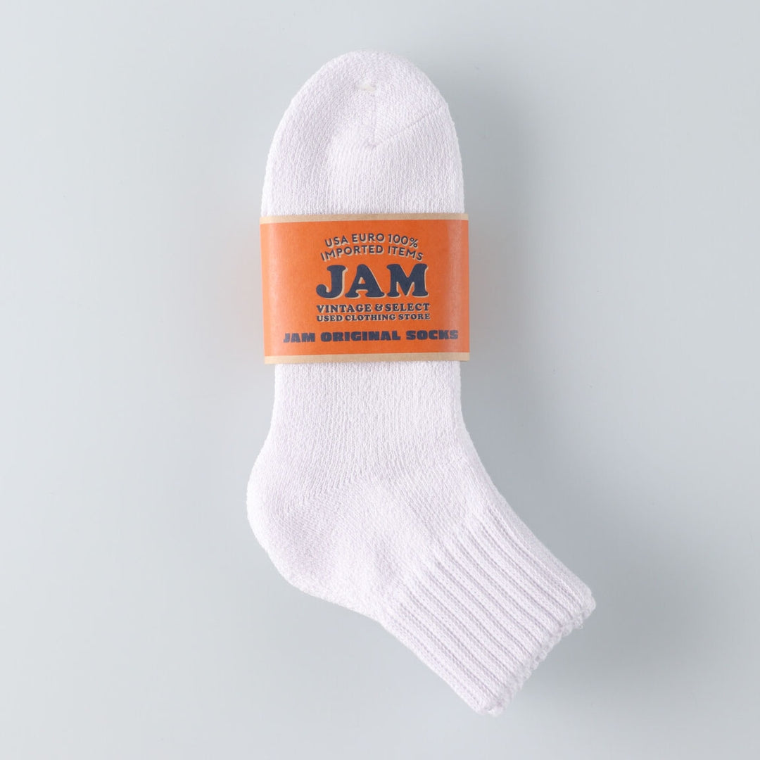 JAM Original Crew Socks, White, Set of 2, Sizes 25-10.6" cotton white type Vintage Second Hand