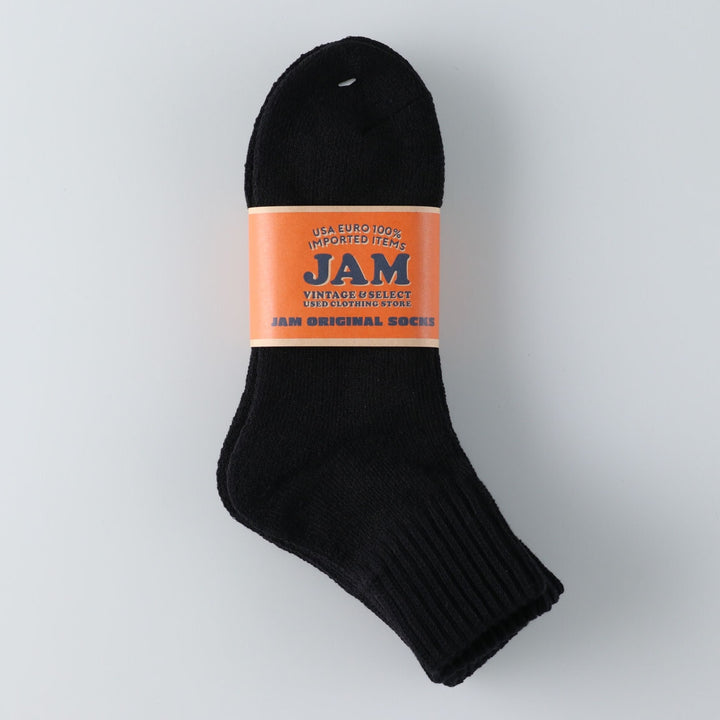 JAM Original Crew Socks, Black, Set of 2, Size 25-10.6" cotton black type Vintage Second Hand