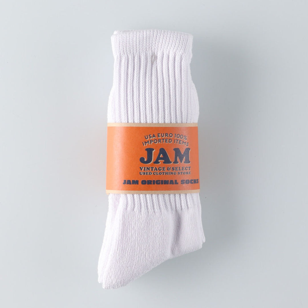 JAM Original Long Socks, White, Set of 2, Size 25-10.6" cotton white type Vintage Second Hand