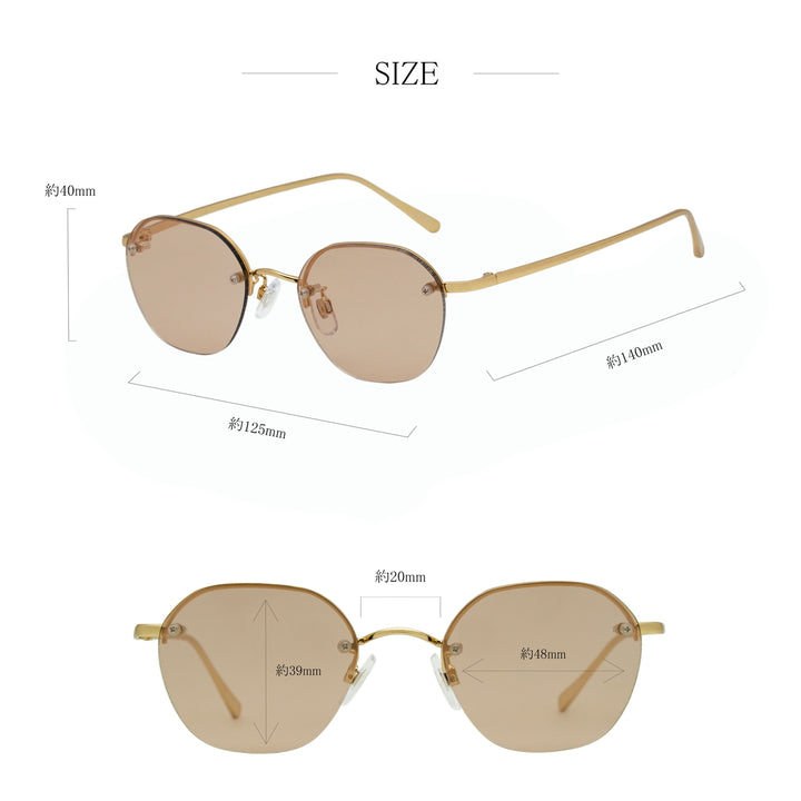 Matte Gold/Light Brown noeyedia Sunglasses F /jae000048