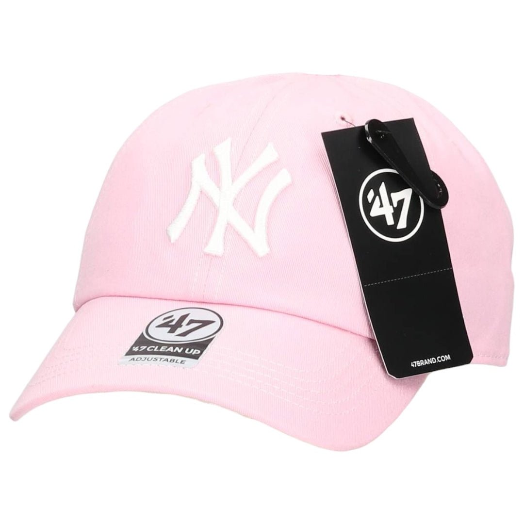 Forty Seven '47 Clean Up New York Yankees Baseball Cap, Contrast Stitch, Petal Pink, Size F cotton pink type Vintage Second Hand