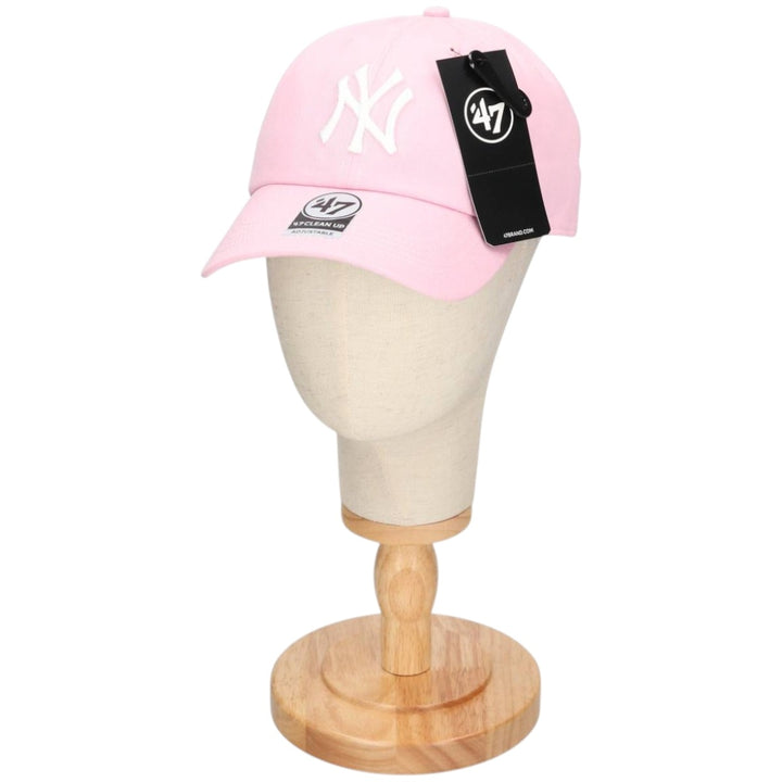 Forty Seven '47 Clean Up New York Yankees Baseball Cap, Contrast Stitch, Petal Pink, Size F cotton pink type Vintage Second Hand