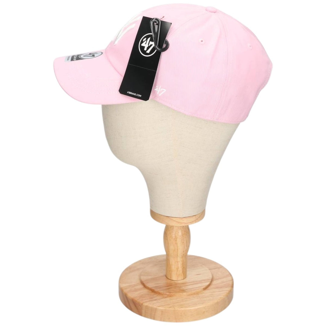 Forty Seven '47 Clean Up New York Yankees Baseball Cap, Contrast Stitch, Petal Pink, Size F cotton pink type Vintage Second Hand
