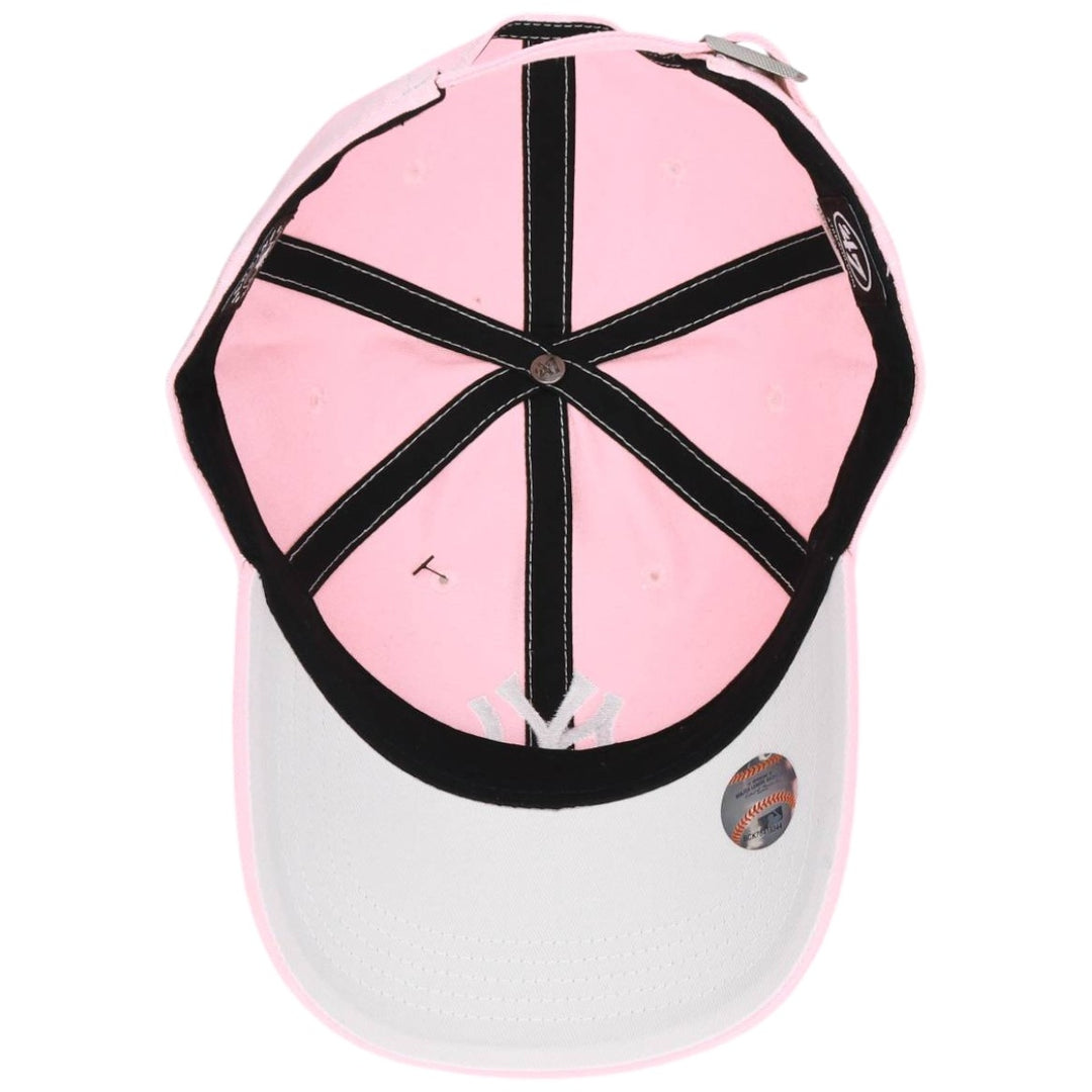 Forty Seven '47 Clean Up New York Yankees Baseball Cap, Contrast Stitch, Petal Pink, Size F cotton pink type Vintage Second Hand