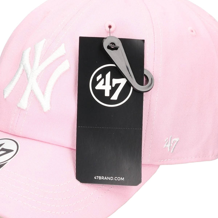Forty Seven '47 Clean Up New York Yankees Baseball Cap, Contrast Stitch, Petal Pink, Size F cotton pink type Vintage Second Hand