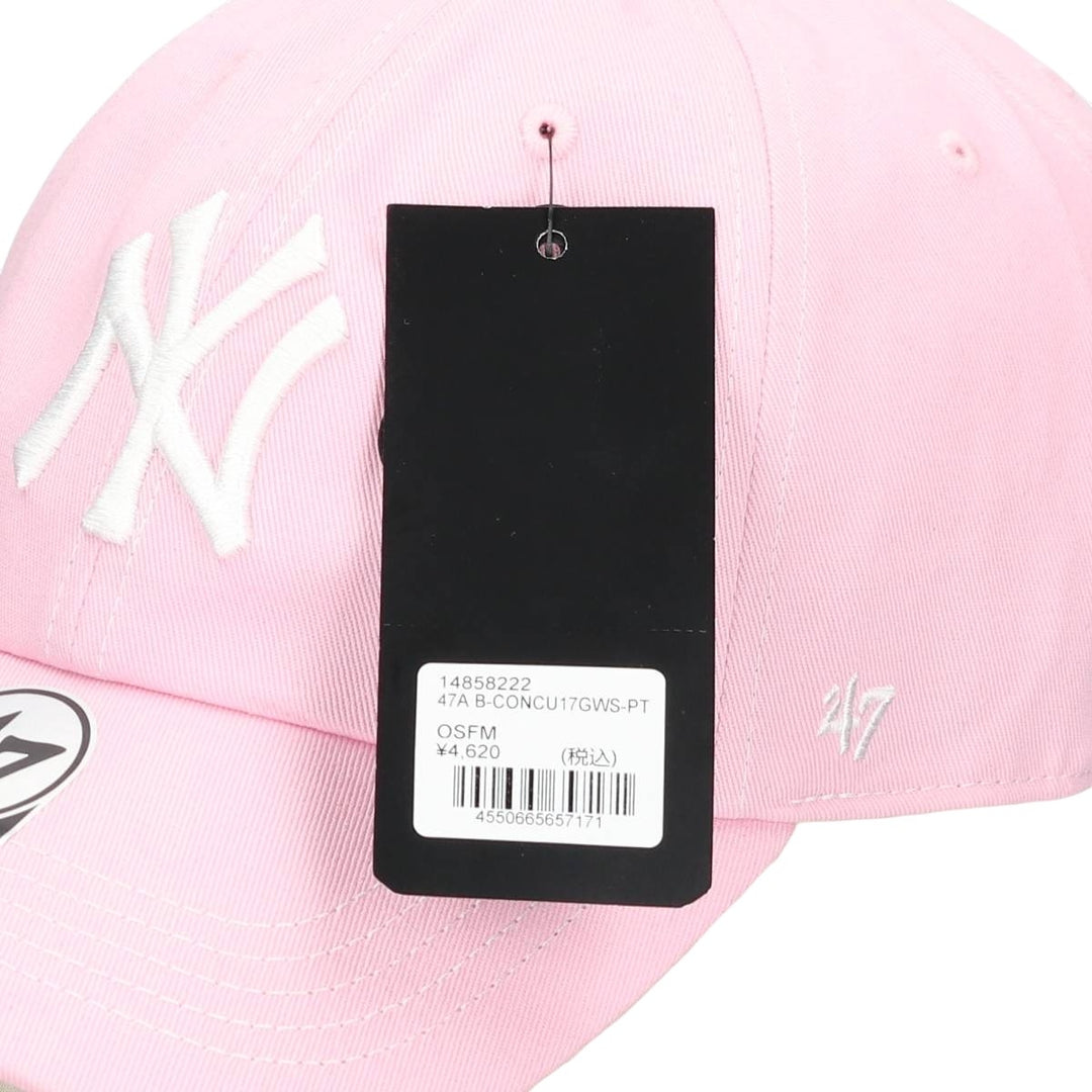 Forty Seven '47 Clean Up New York Yankees Baseball Cap, Contrast Stitch, Petal Pink, Size F cotton pink type Vintage Second Hand
