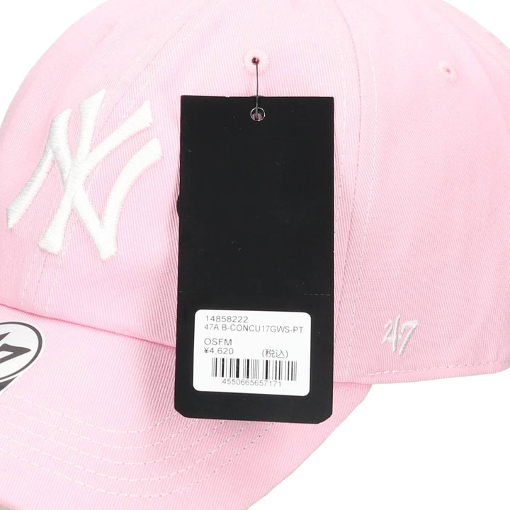 Forty Seven '47 Clean Up New York Yankees Baseball Cap, Contrast Stitch, Petal Pink, Size F cotton pink type Vintage Second Hand
