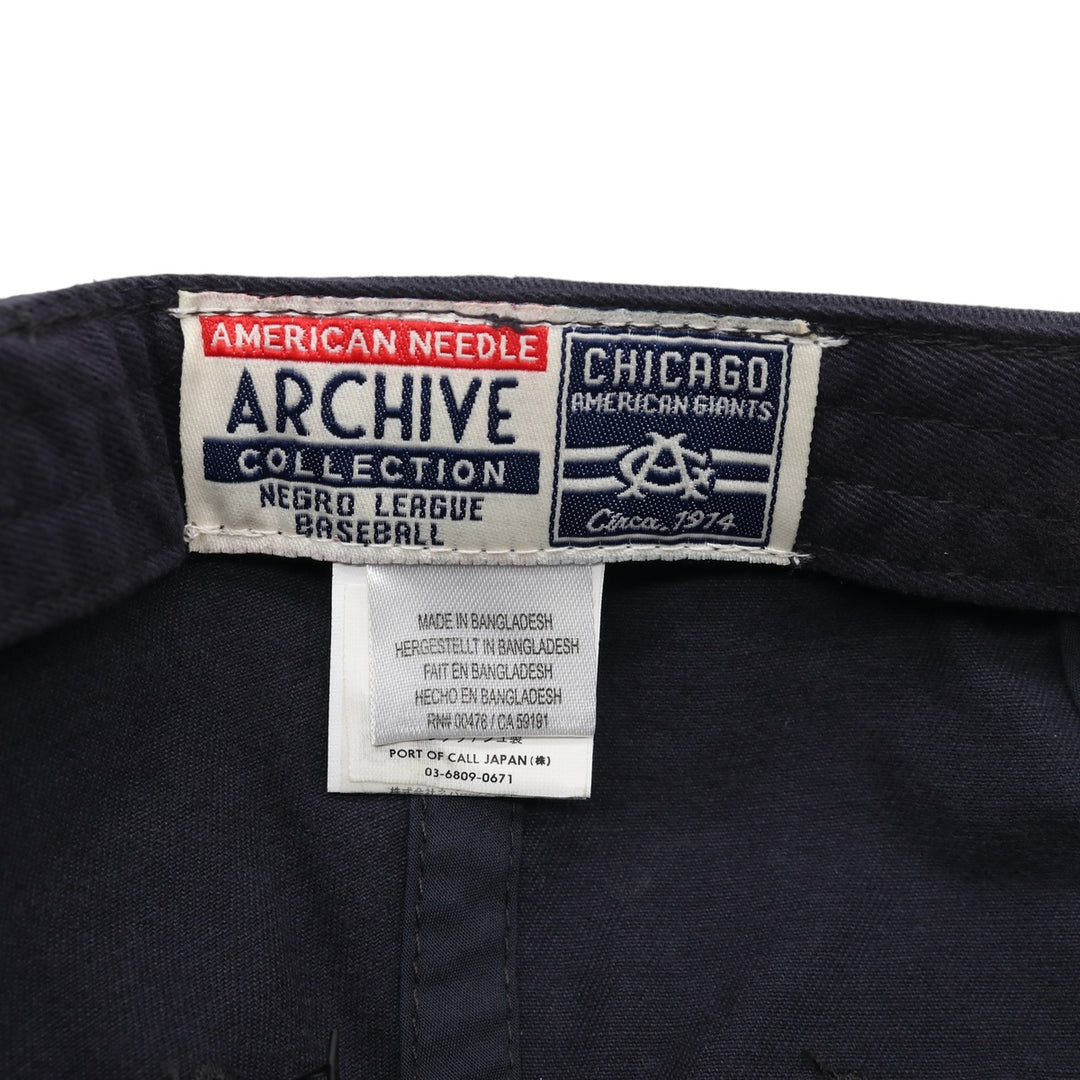 NAVY AN Chicago American Giants BB Cap F cotton navy blue type Vintage Second Hand
