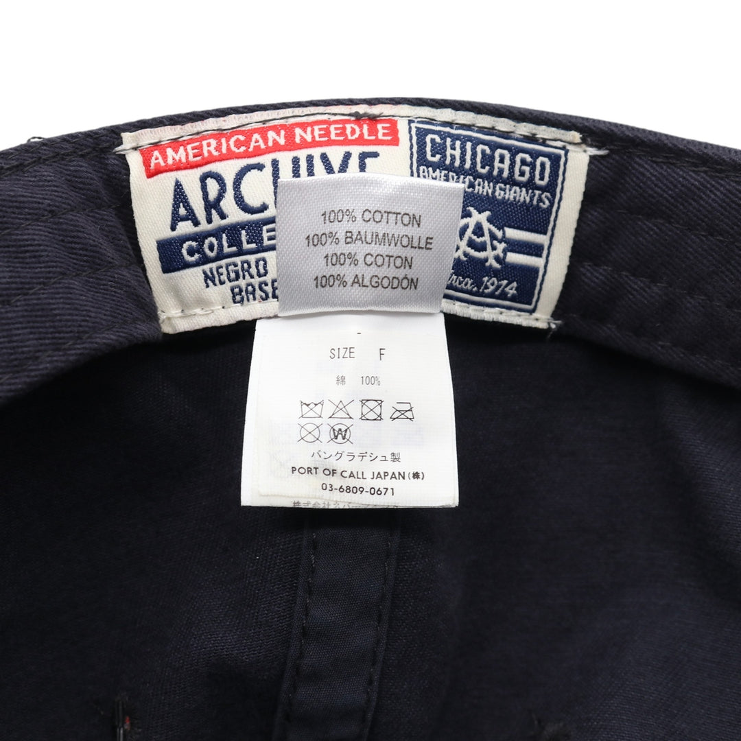 NAVY AN Chicago American Giants BB Cap F cotton navy blue type Vintage Second Hand