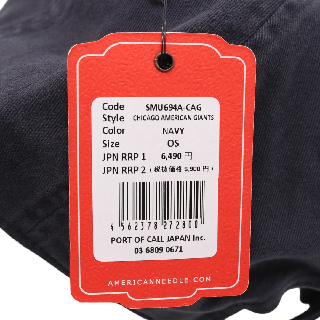 NAVY AN Chicago American Giants BB Cap F cotton navy blue type Vintage Second Hand