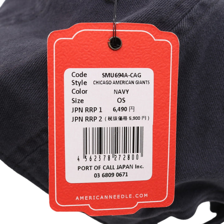 NAVY AN Chicago American Giants BB Cap F cotton navy blue type Vintage Second Hand
