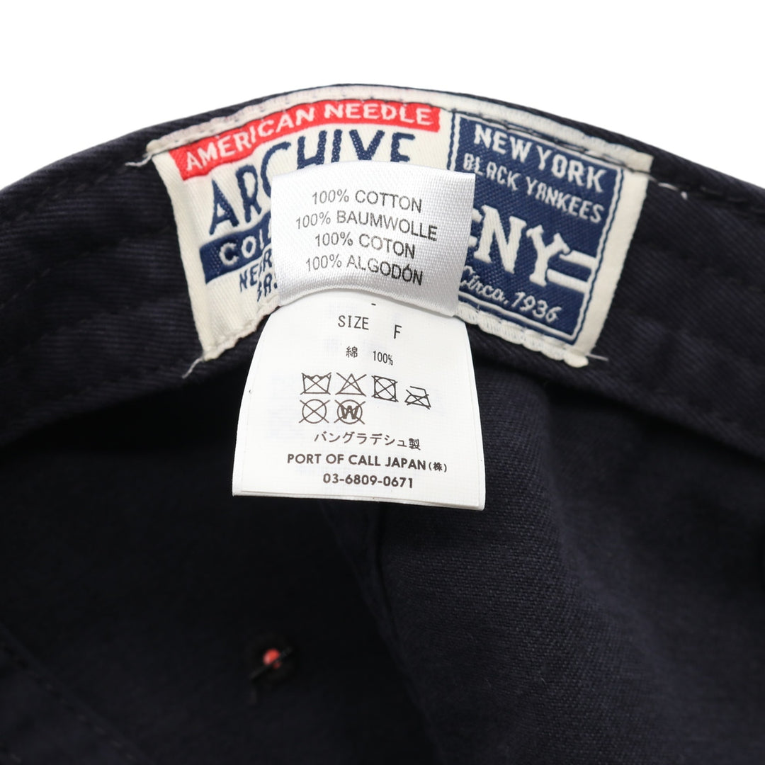 BLACK AN Black Yankees NY Logo BB Cap F cotton navy blue type Vintage Second Hand