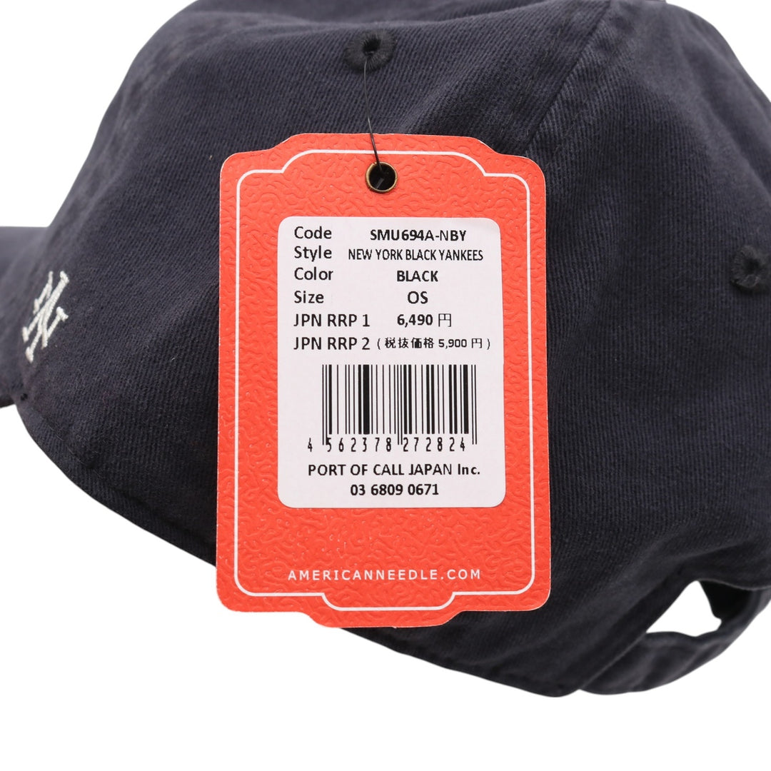 BLACK AN Black Yankees NY Logo BB Cap F cotton navy blue type Vintage Second Hand