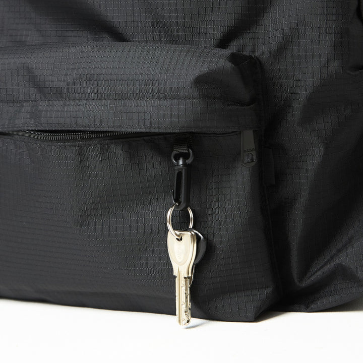 Black PACKING RIP STOP BACKPACK F Nylon black type Vintage Second Hand