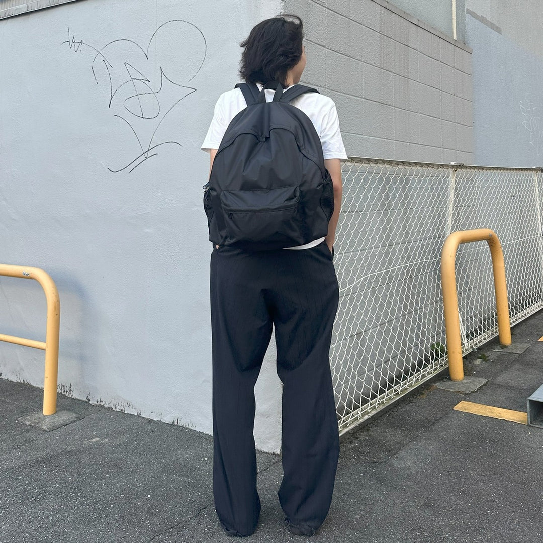 Black PACKING RIP STOP BACKPACK F Nylon black type Vintage Second Hand