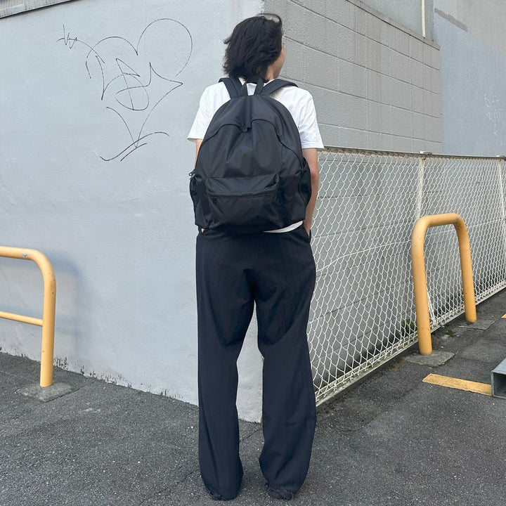 Black PACKING RIP STOP BACKPACK F Nylon black type Vintage Second Hand