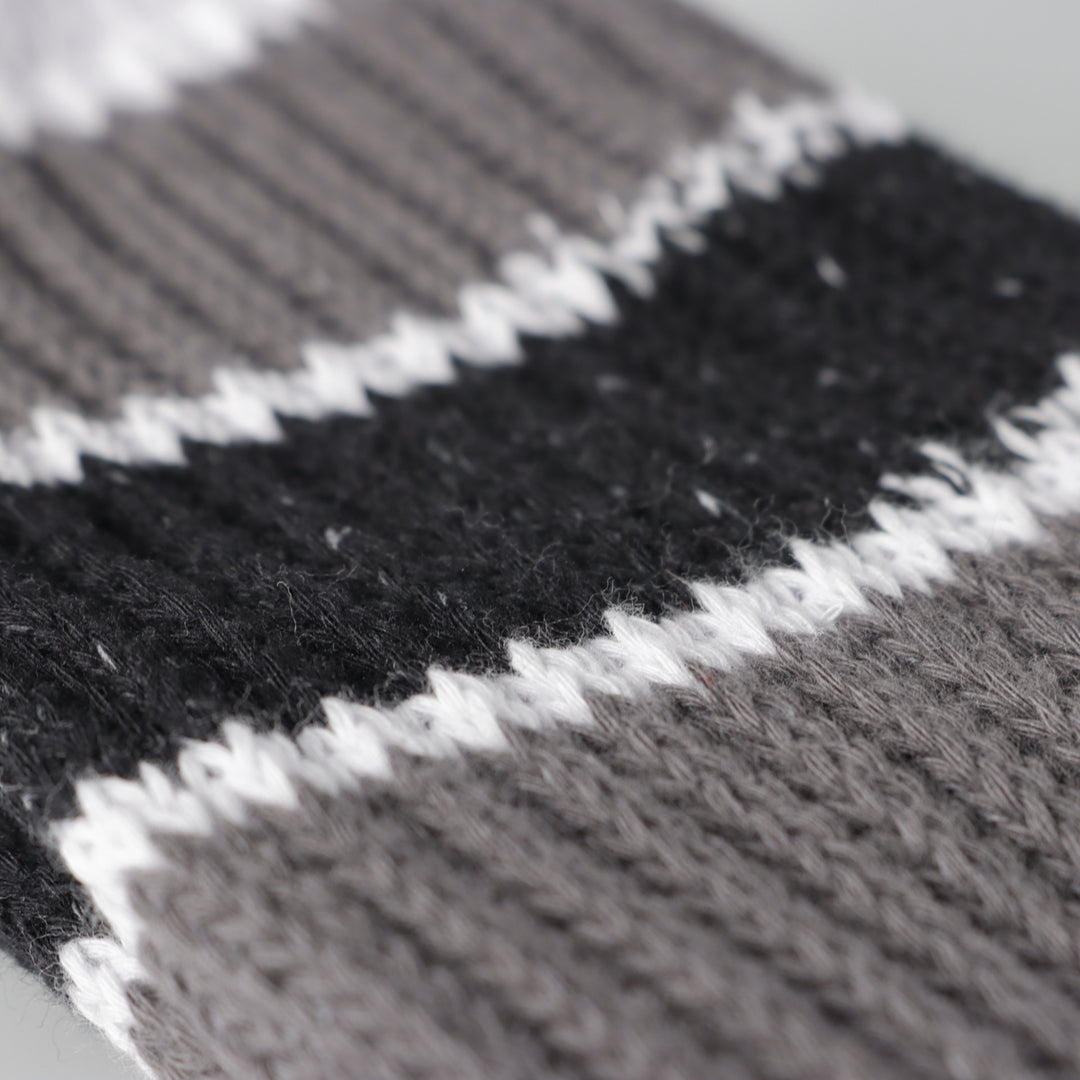 JAM Original Striped Long Socks, Size 25-10.6 inches, 2-Pair Set, Black cotton black type Vintage Second Hand