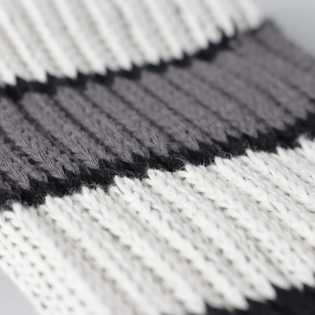 JAM Original Striped Long Socks, Size 25-10.6 inches, 2-Pair Set, Black cotton black type Vintage Second Hand
