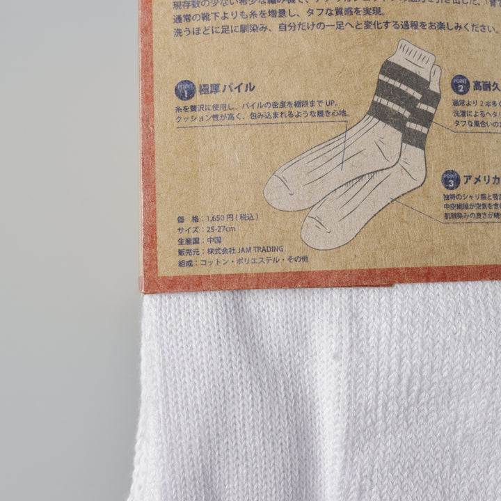 JAM Original Striped Long Socks, Size 25-10.6 inches, 2-Pair Set, Black cotton black type Vintage Second Hand