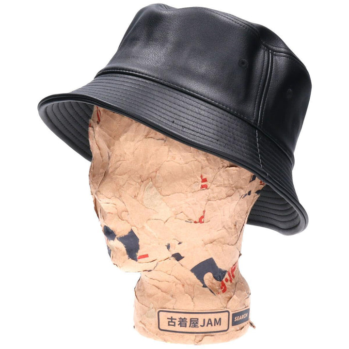 Black Newhattan Leather Bucket Hat S/M /jam1469