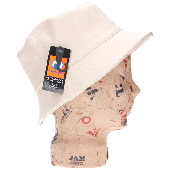 Beige Newhattan Leather Bucket Hat S/M /jam1471