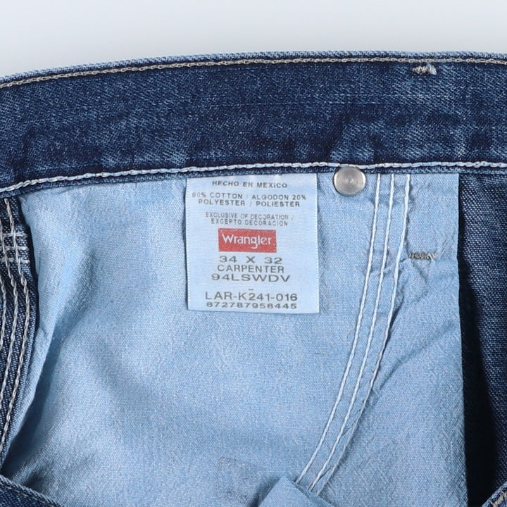 00'S Wrangler CARPENTER denim painter pants for men, W35 equivalent cotton blue type Vintage Second Hand