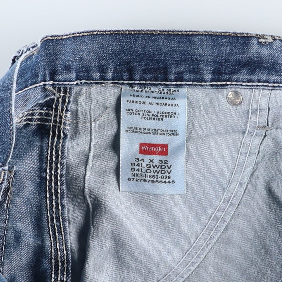 00'S Wrangler Denim Painter Pants Men's W35 cotton blue type Vintage Second Hand