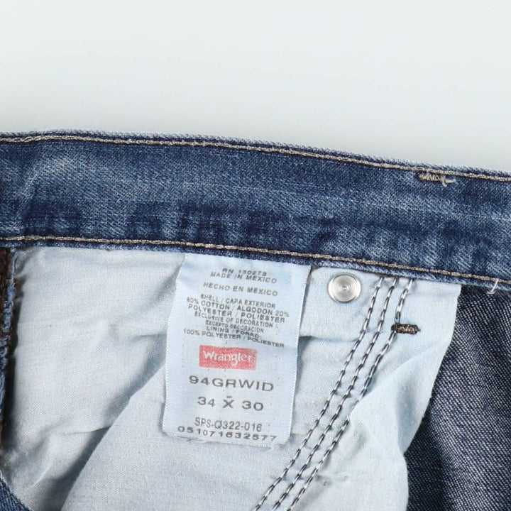 90'S Wrangler denim painter pants, men's size W36 (approx.), vintage. cotton blue type Vintage Second Hand