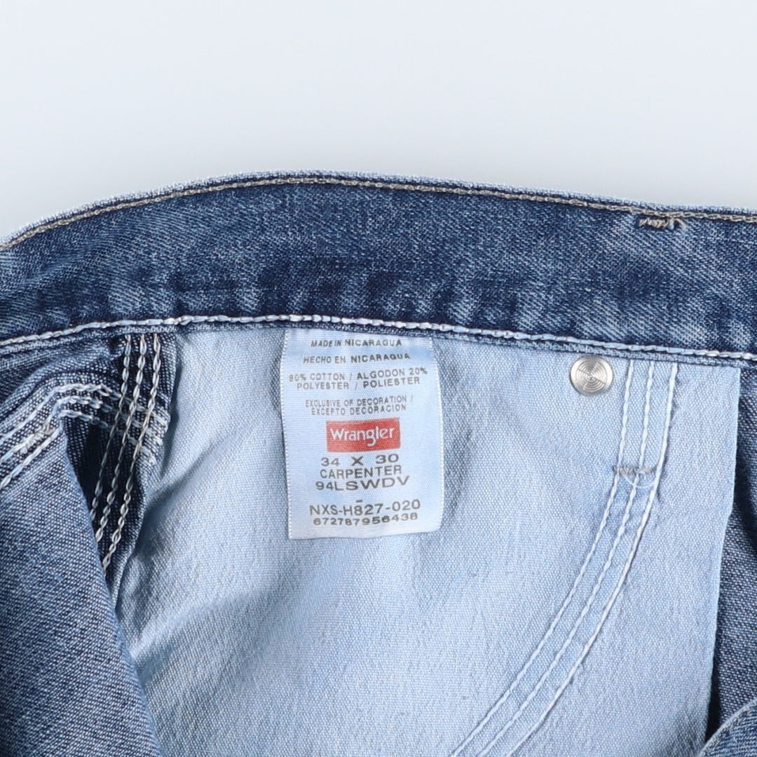 Wrangler denim painter pants, men's size W34 (approx.), wide-leg pants. cotton blue type Vintage Second Hand