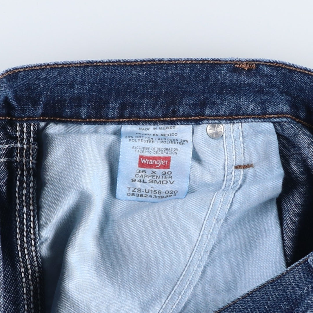 00'S Wrangler CARPENTER denim painter pants for men, equivalent to w36 cotton blue type Vintage Second Hand