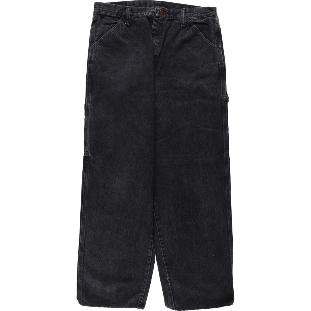 Rustler Black Denim Painter Pants, Men's Size W34 (approx.) cotton black type Vintage Second Hand