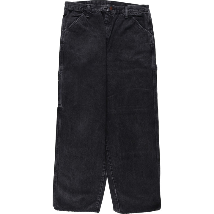 Rustler Black Denim Painter Pants, Men's Size W34 (approx.) cotton black type Vintage Second Hand