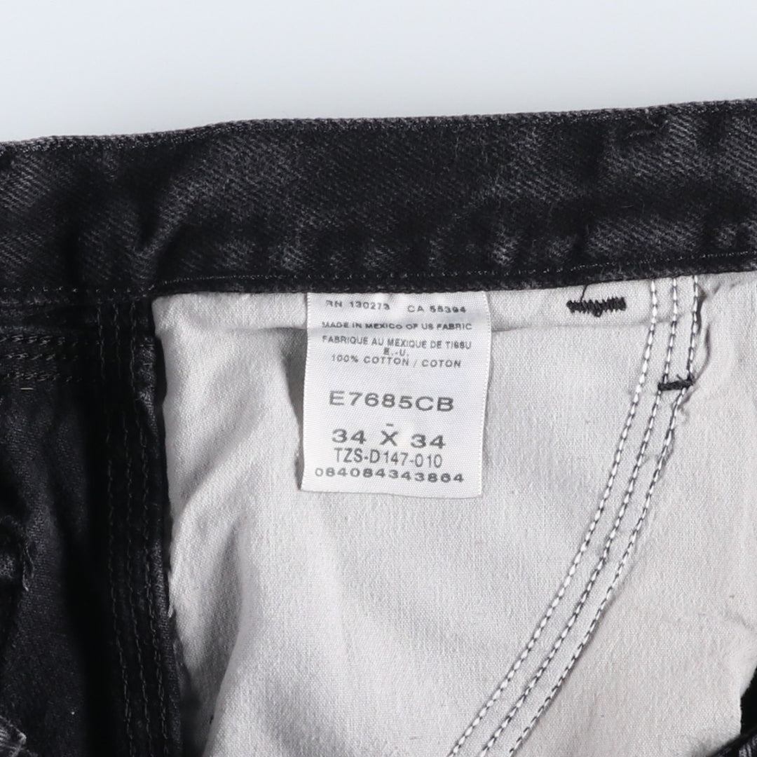 Rustler Black Denim Painter Pants, Men's Size W34 (approx.) cotton black type Vintage Second Hand