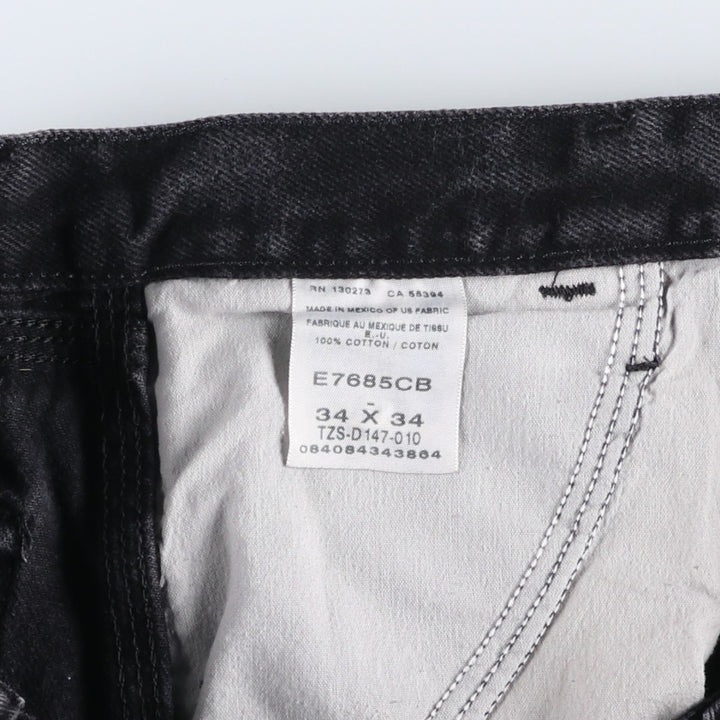 Rustler Black Denim Painter Pants, Men's Size W34 (approx.) cotton black type Vintage Second Hand