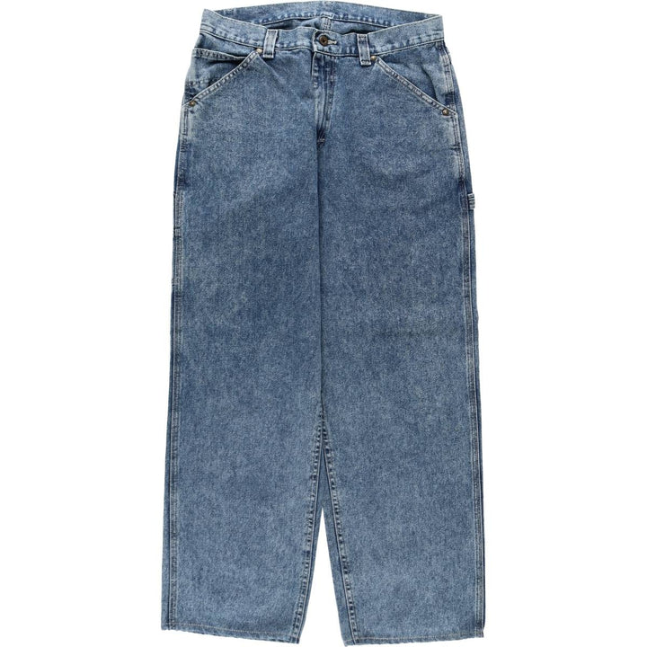 Lee DUNGAREES denim painter pants, made in the USA, men's size W33 (approx.). unclear blue type Vintage Second Hand
