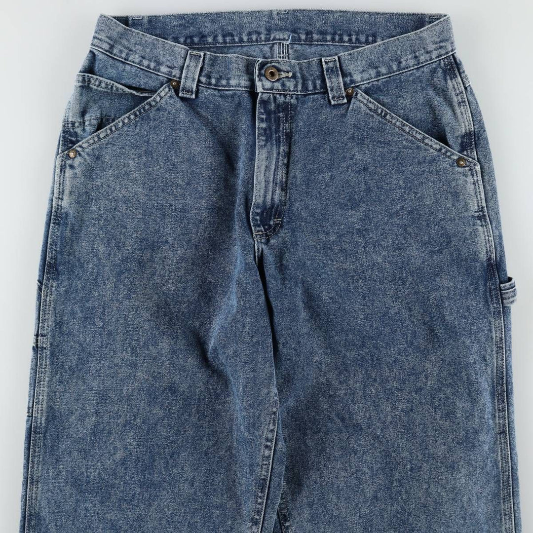 Lee DUNGAREES denim painter pants, made in the USA, men's size W33 (approx.). unclear blue type Vintage Second Hand