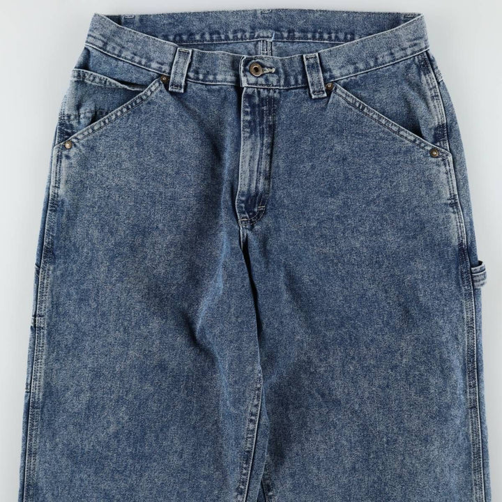 Lee DUNGAREES denim painter pants, made in the USA, men's size W33 (approx.). unclear blue type Vintage Second Hand