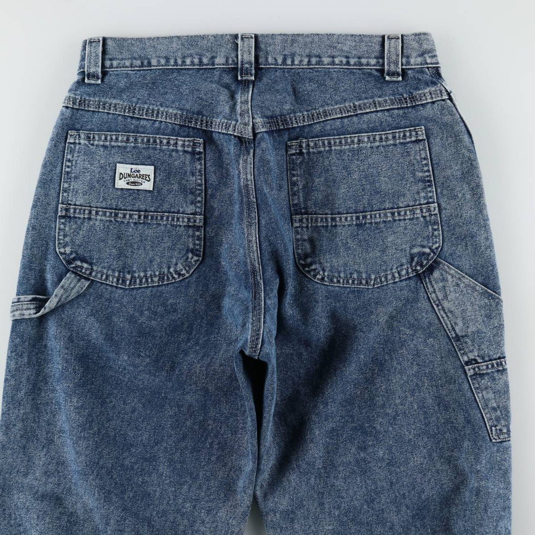 Lee DUNGAREES denim painter pants, made in the USA, men's size W33 (approx.). unclear blue type Vintage Second Hand