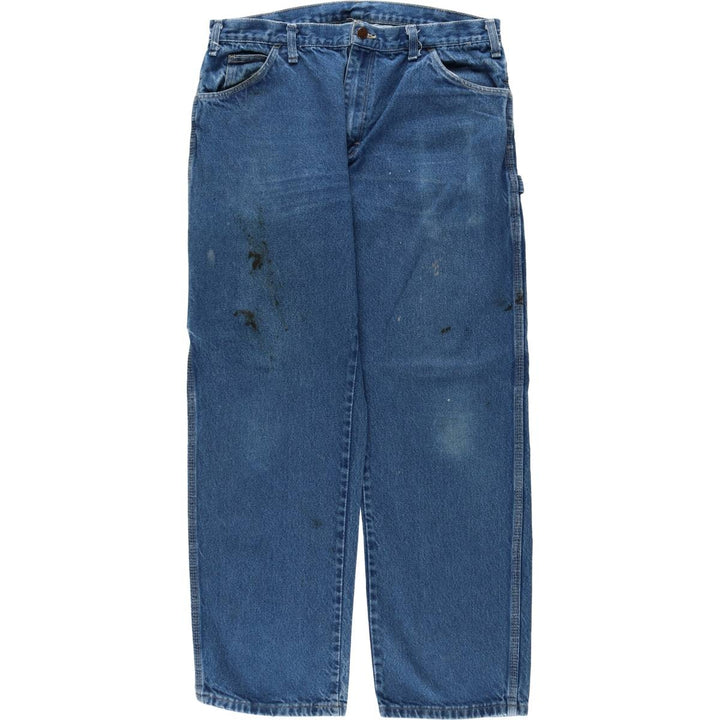 Dickies denim painter pants for men, equivalent to W35 cotton blue type Vintage Second Hand