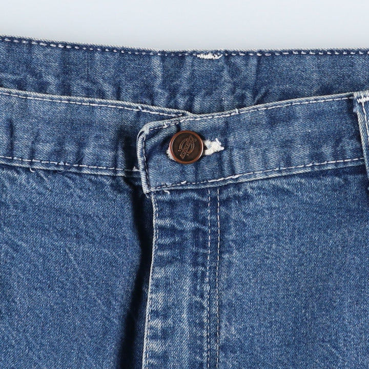 70s-80'S Dickies denim painter pants, men's size W36 (approx.), vintage. cotton blue type Vintage Second Hand