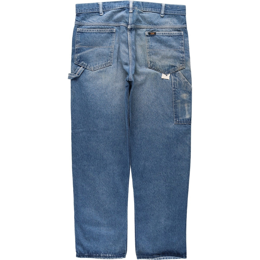 70s-80'S Key denim painter pants, men's size W35 (approx.), vintage. unclear blue type Vintage Second Hand