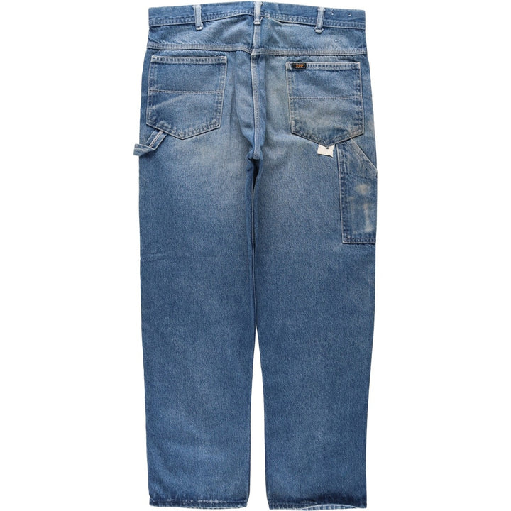 70s-80'S Key denim painter pants, men's size W35 (approx.), vintage. unclear blue type Vintage Second Hand