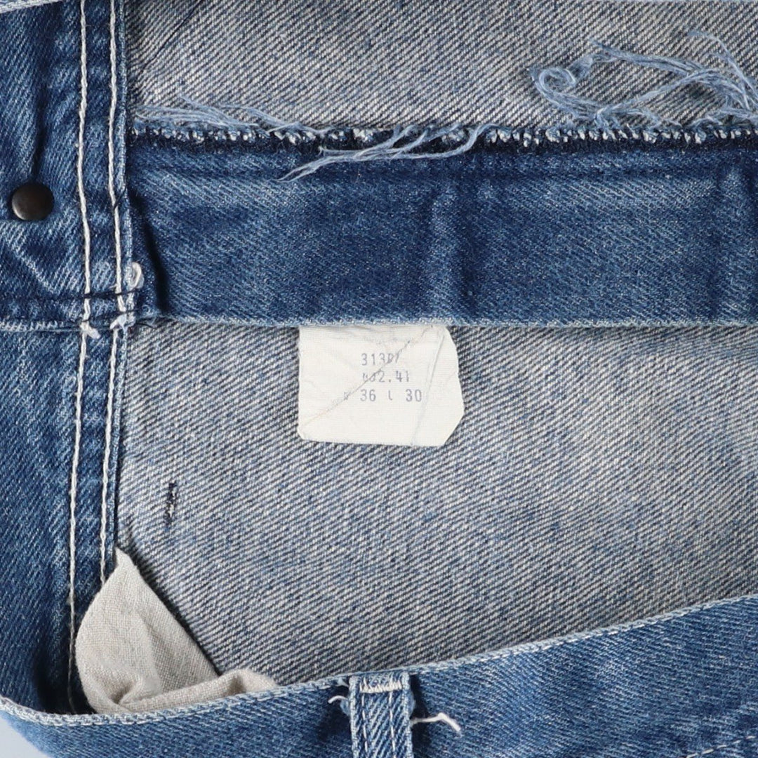 70s-80'S Key denim painter pants, men's size W35 (approx.), vintage. unclear blue type Vintage Second Hand