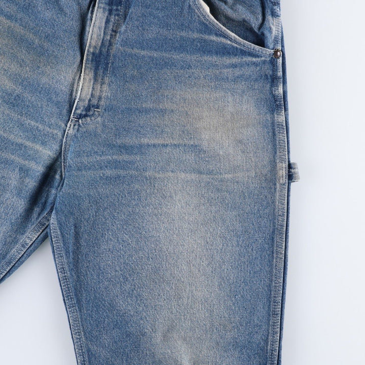 70s-80'S Key denim painter pants, men's size W35 (approx.), vintage. unclear blue type Vintage Second Hand