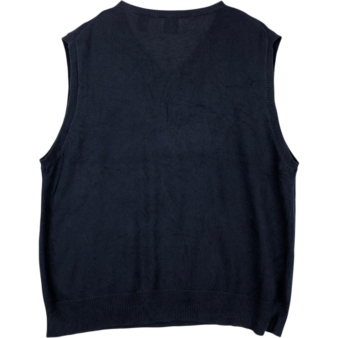 90'S GAP Vintage V-neck Cotton Knit Vest, Men's XL cotton navy blue type Vintage Second Hand